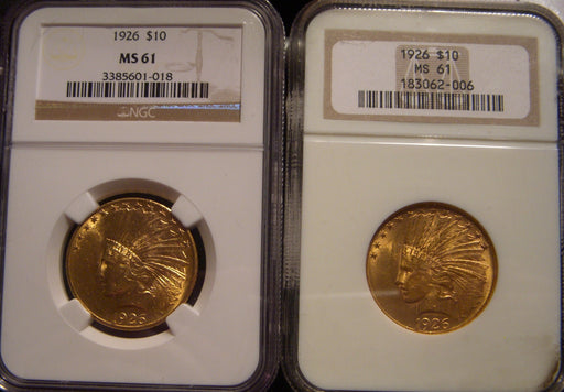 1926 $10 Gold Piece - NGC MS 61