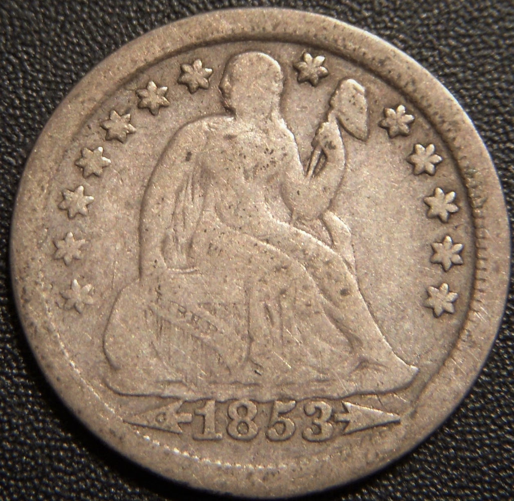 1853 Seated Dime - Very Good