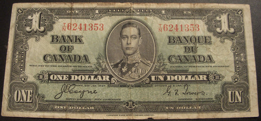 1937 $1 Bank of Canada Note - BC-21d