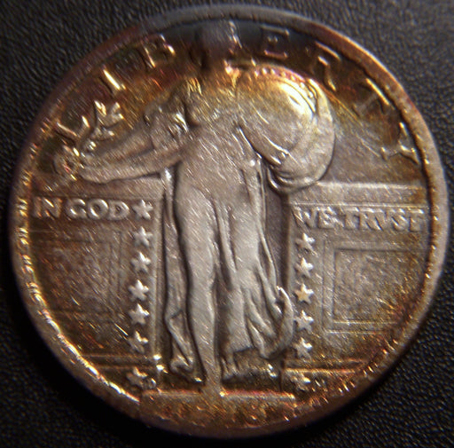1918-D Standing Quarter - Fine
