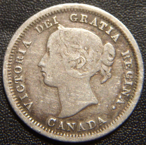 1858 Canadian Silver Five Cent - Large Date VG