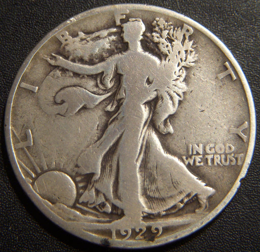 1929-S Walking Half Dollar - Very Good