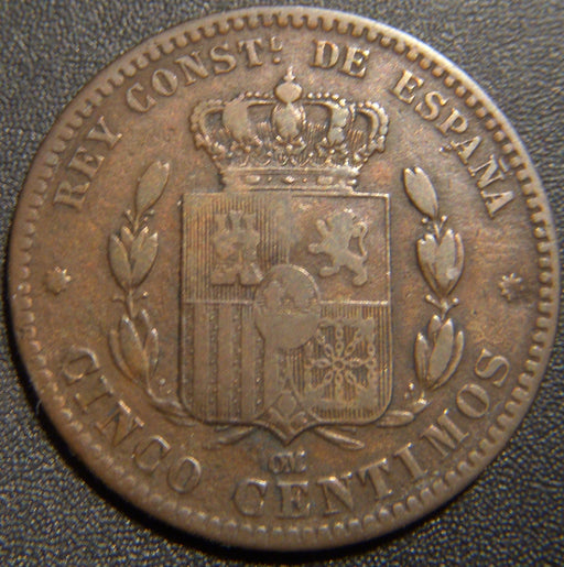 1877om 5 Centimos - Spain