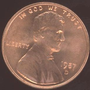1987-D Lincoln Cent - Uncirculated