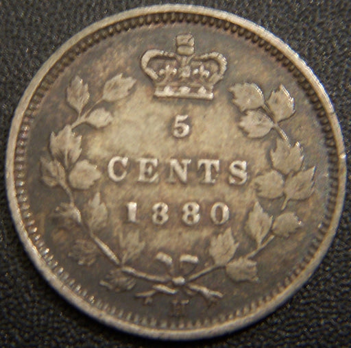1880H Canadian Silver Five Cent - Very Fine