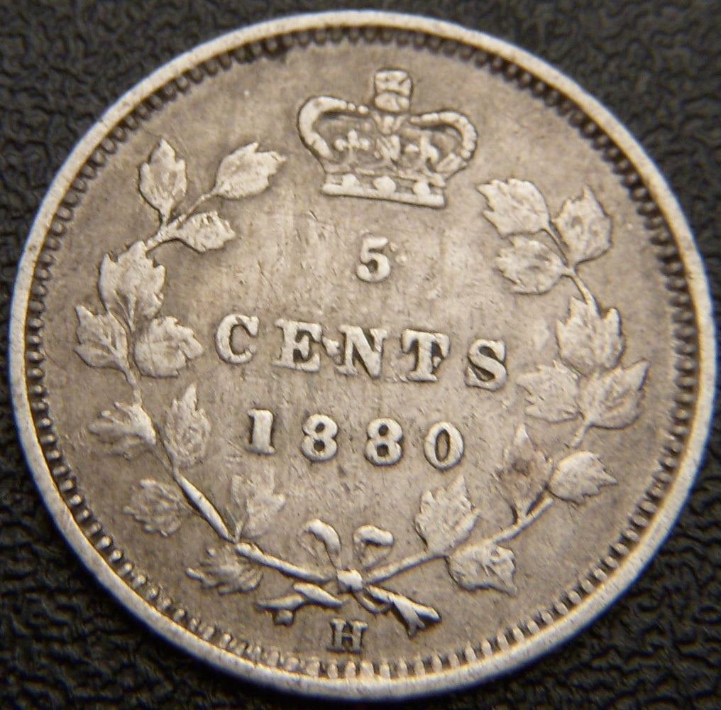 1880H Canadian Silver Five Cent - VF