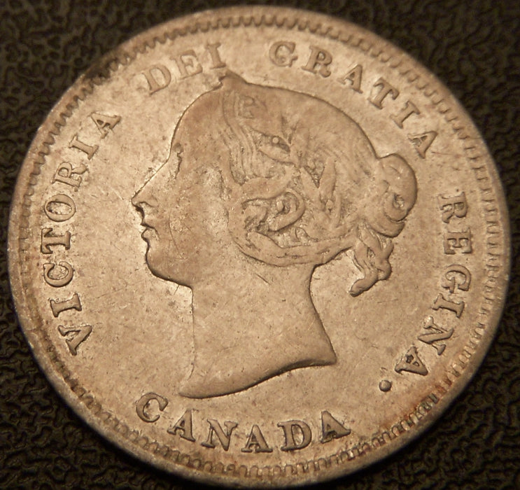 1886 Canadian Silver Five Cent - L6 Fine