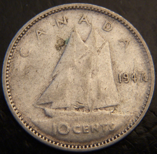 1947 Canadian Ten Cent Maple Leaf - VG/Fine