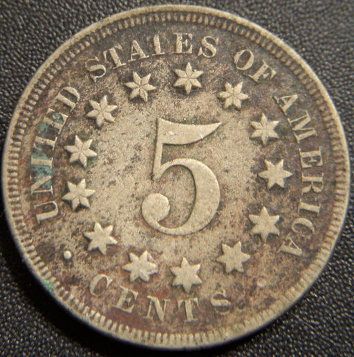 1867 Shield Nickel - No Rays Fine