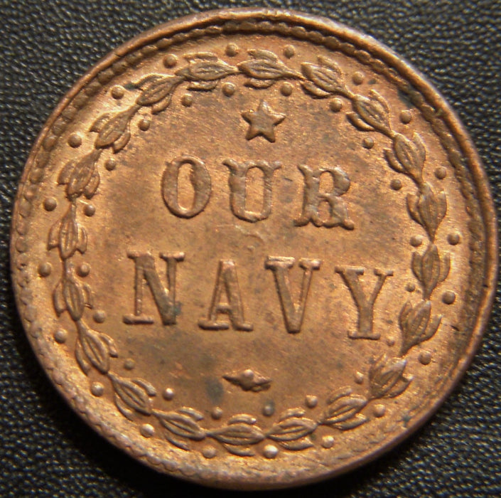 1864 Our Navy Monitor Civil War Token