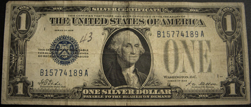 1928 $1 Silver Certificate Note - FR# 1600