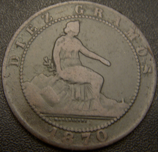 1870om 10 Centimos - Spain