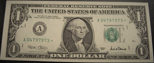 2001 (A) $1 Federal Reserve Note - Star Note FR# 1926-A*