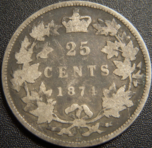 1874H Canadian Quarter - Good