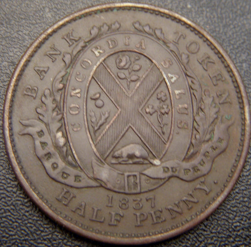 1837 Half Penny Banque Bank Token