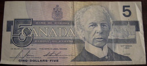 1986 $5 Bank of Canada Note - BC-56ci