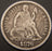 1876 Seated Dime - VG