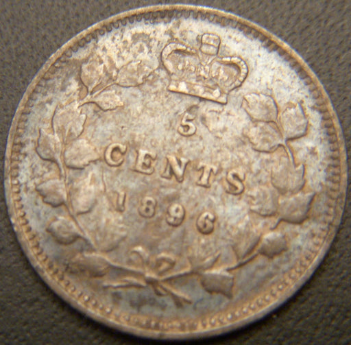 1896 Canadian Silver Five Cent - Nice