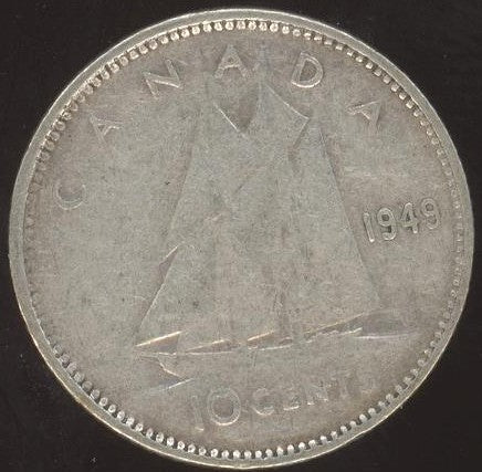1949 Canadian Ten Cent -  VG/Fine +