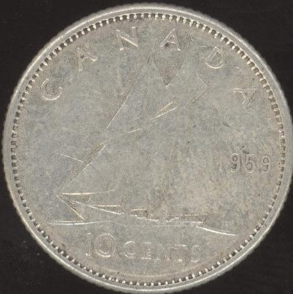 1959 Canadian Ten Cent -  VG/Fine +