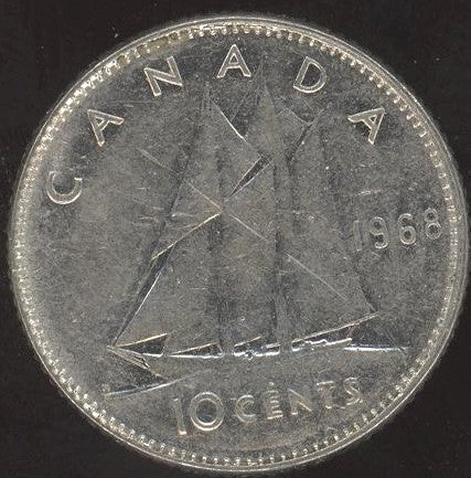 1968 Canadian Ten Cent - Fine to EF