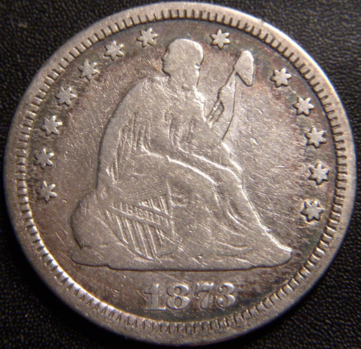 1873 Seated Quarter - No Arrows Open 3 Fine