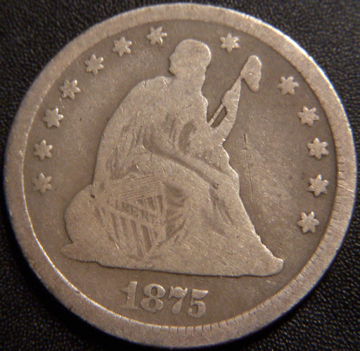 1875 Seated Quarter - Very Good