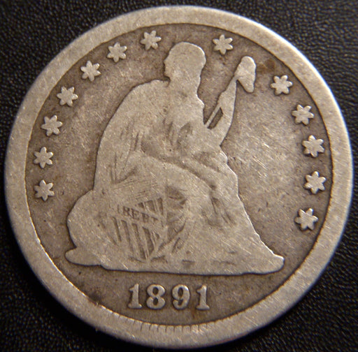 1891 Seated Quarter - Very Good