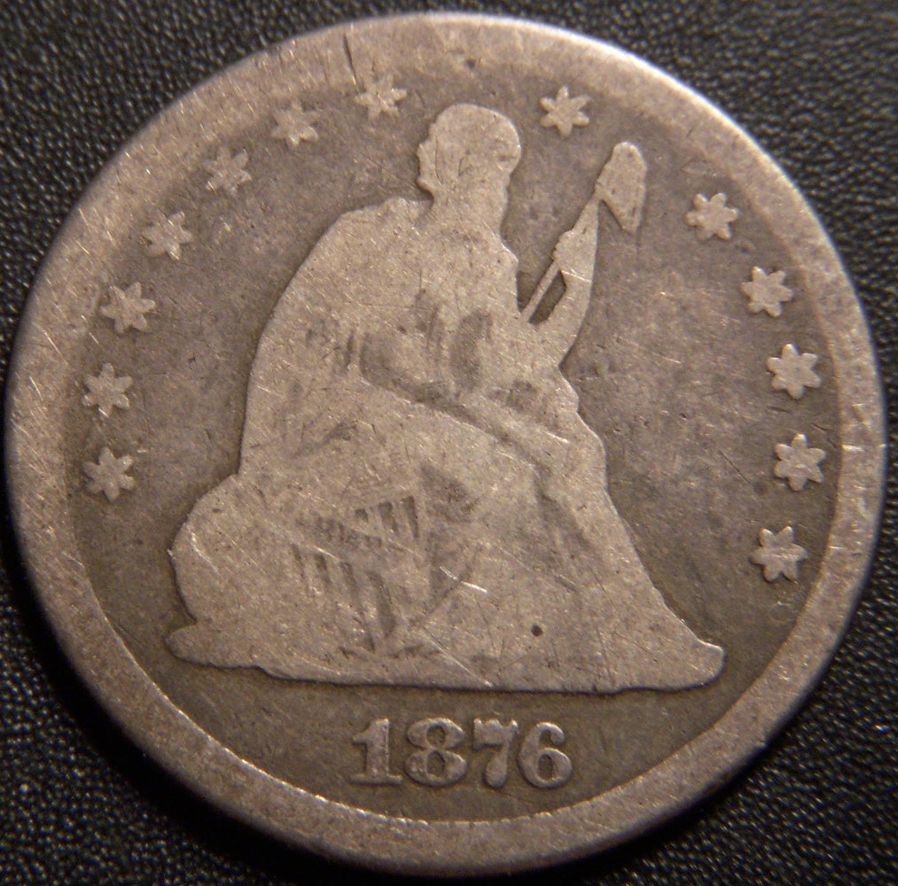 1876 Seated Quarter - Very Good