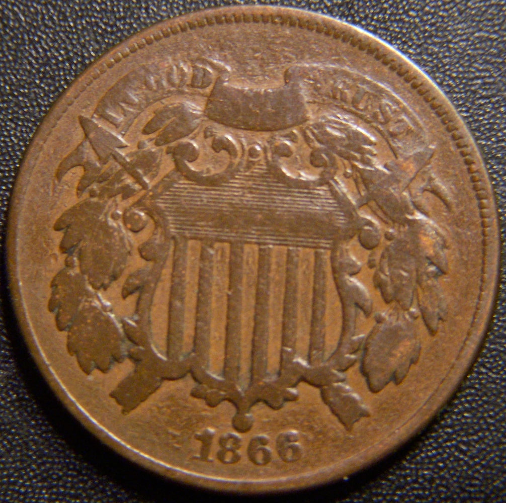 1866 Two Cent - Very Good