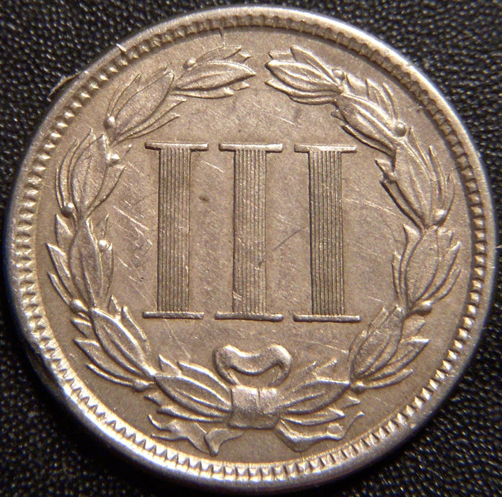 1865 Three Cent - Extra Fine