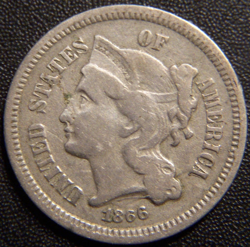 1866 Three Cent - Fine