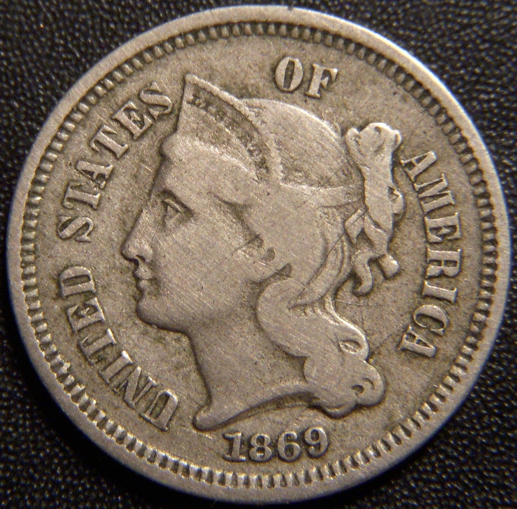 1869 Three Cent - Fine