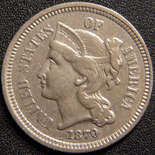 1870 Three Cent - Extra Fine