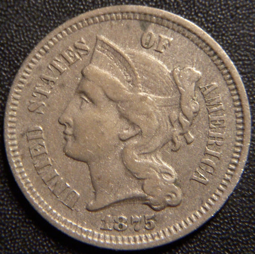 1875 Three Cent - Fine