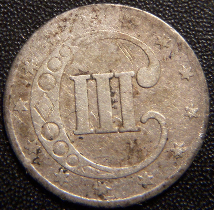 1851 Silver Three Cent - Very Good