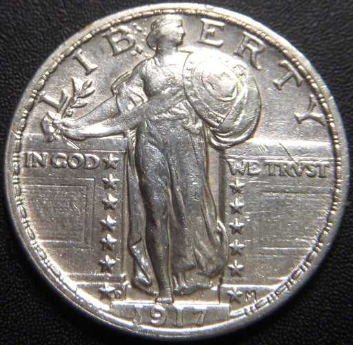 1917-D T2 Standing Quarter - EF/AU Details