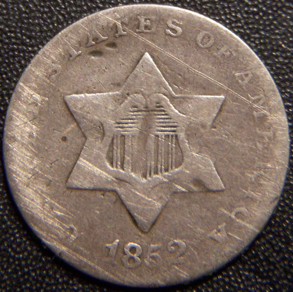 1852 Silver Three Cent - Good