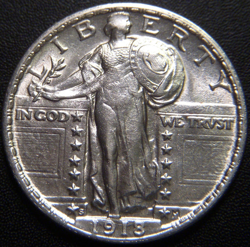 1918-S Standing Quarter - AU/Unc.