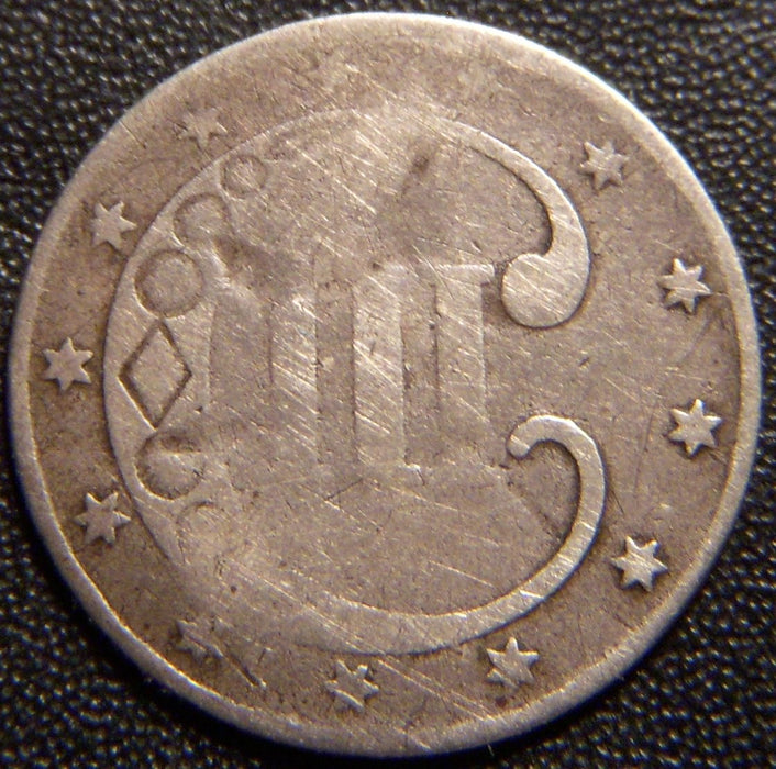 1852 Silver Three Cent - Good