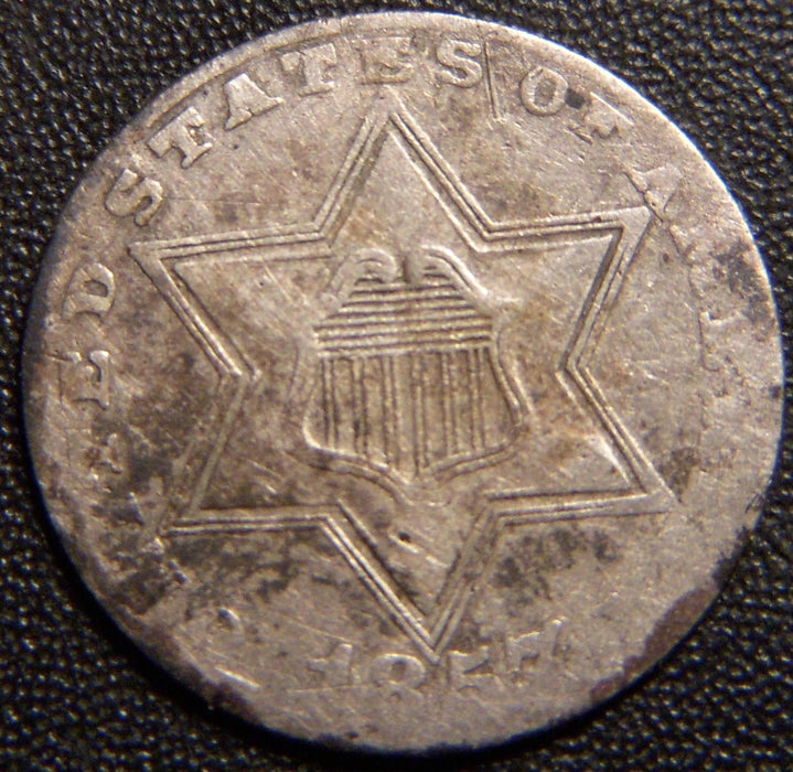 1857 Silver Three Cent - Good