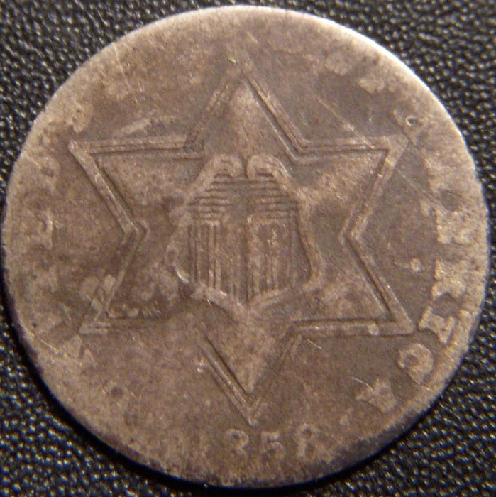 1858 Silver Three Cent - Good