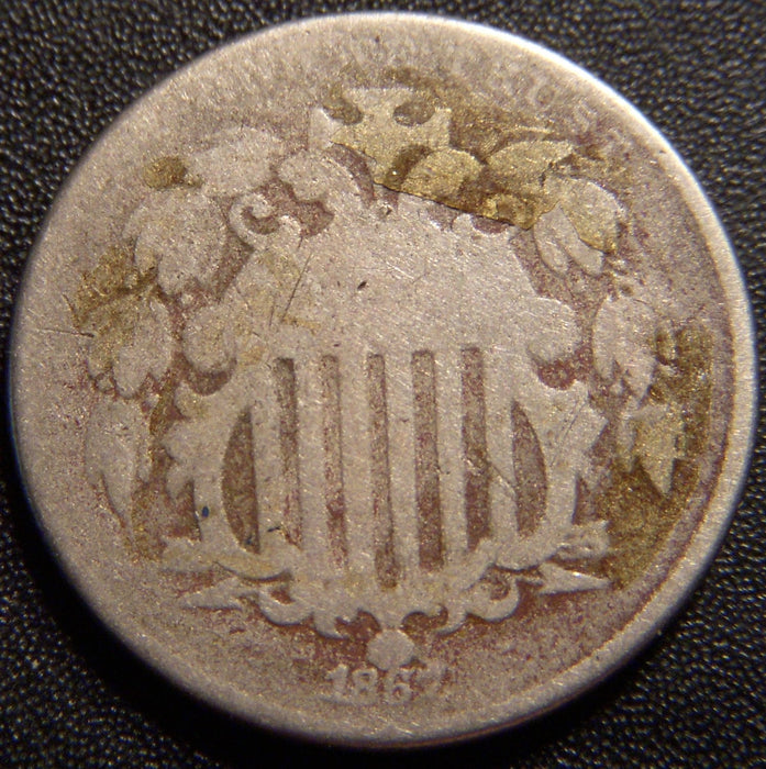 1867 Shield Nickel - No Rays Good