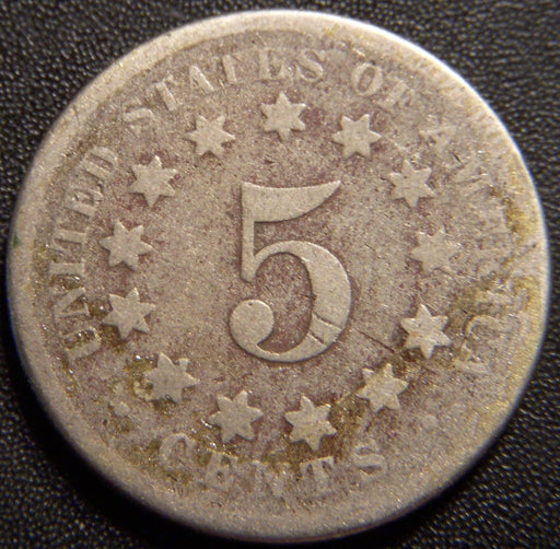 1867 Shield Nickel - No Rays Good