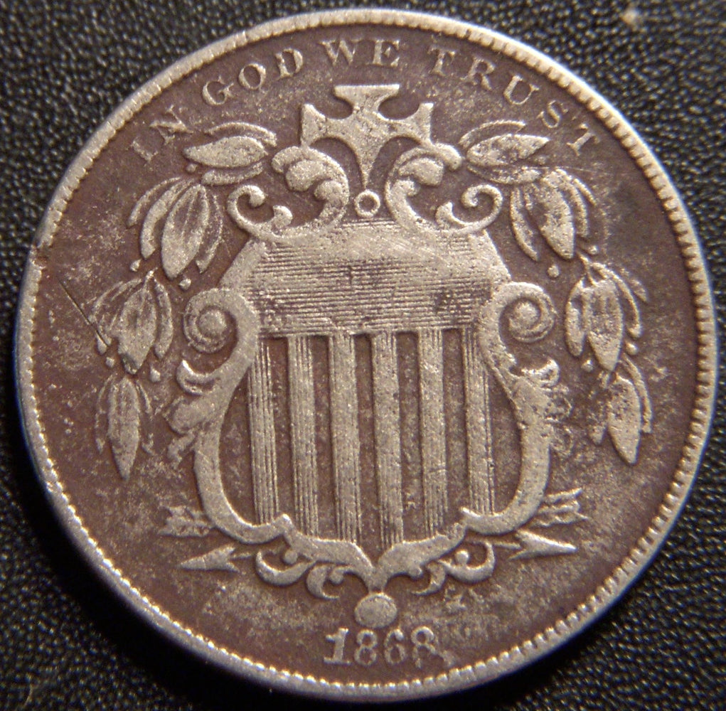 1868 Shield Nickel - Very Good