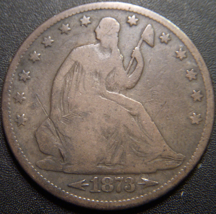 1873 Seated Half Dollar - Arrows Good