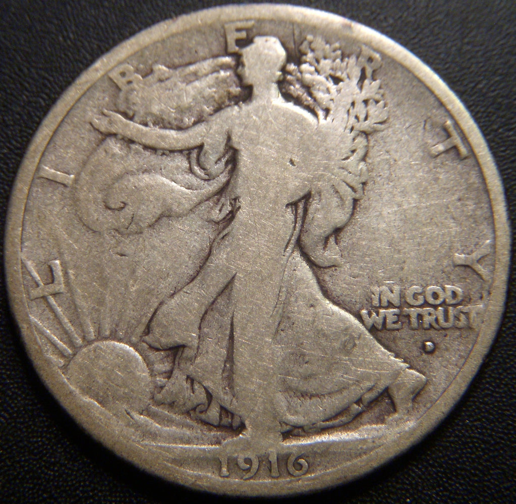 1916-D Walking Half Dollar - Good