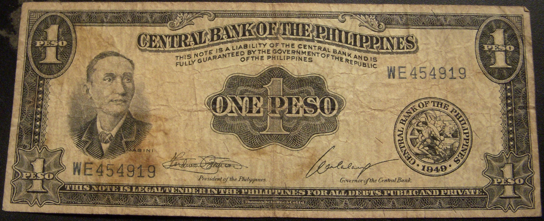 1949 1 Peso Note - Philippines