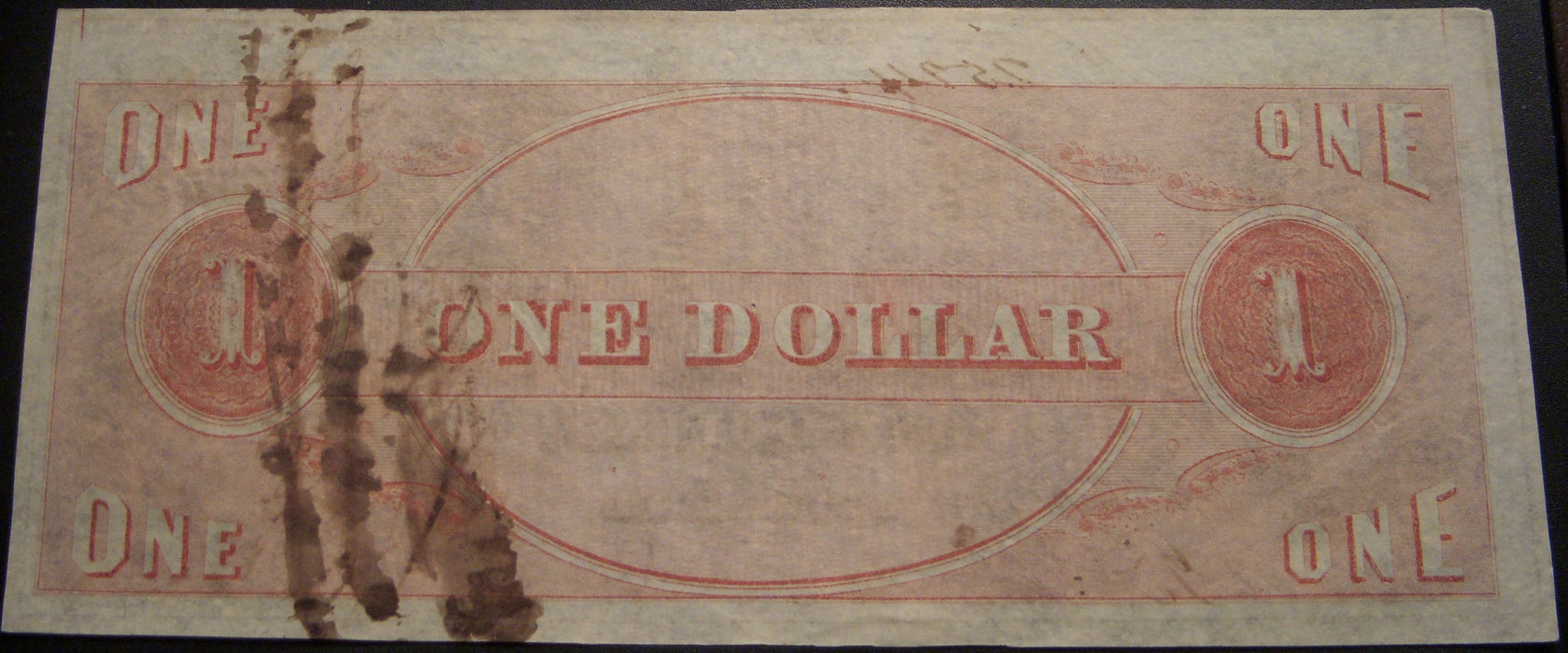1856 $1 Dover Hill Indiana Obsolete Note