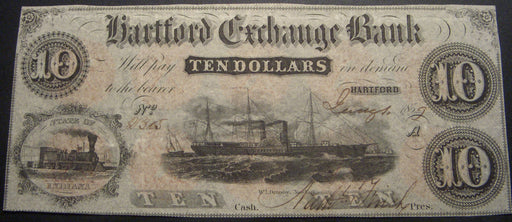 1859 $10 Hartford Indiana Obsolete Note